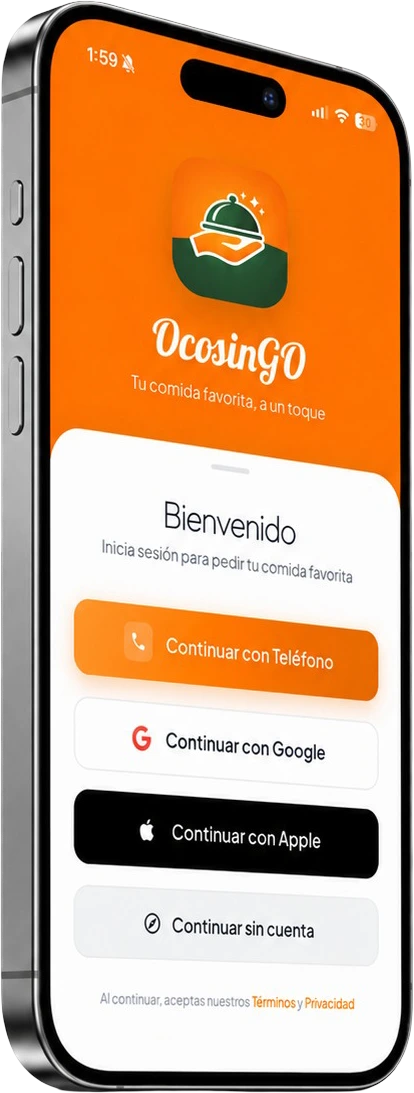 OcosinGO - Pantalla de bienvenida